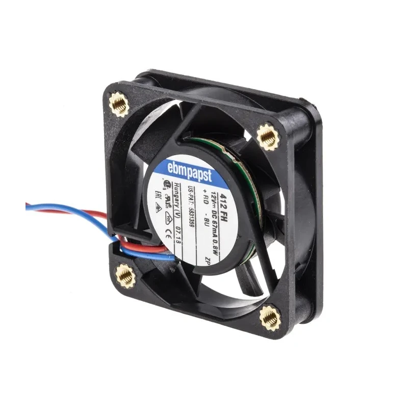 ebm-papst 400 F Series Plug N' Play DC Axial Fan, 12V dc, 9 m³/h Airflow, 800mW Power, 6000rpm Speed, Protection IP20