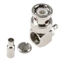 Amphenol RF BNC Series Coaxial Connector Cable Male BNC, 50 Ω, Right Angle Body, Crimp Termination B1112E1-ND3G-5-50