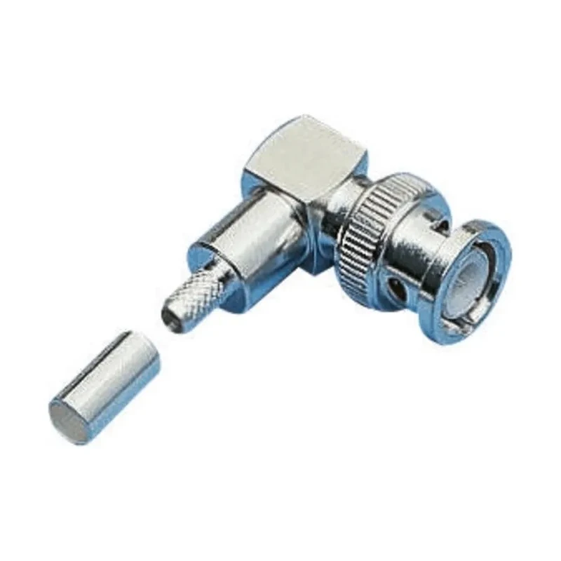 Amphenol RF BNC Series Coaxial Connector Cable Male BNC 50 Ω Right Angle Body Crimp B1112A1-ND3G-1-50