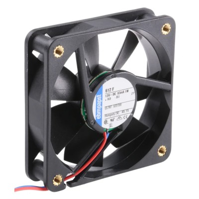 ebm-papst 600 F Series Axial Fan 12V dc 1W 29 m³/h Air Flow 3900rpm Sleeve Bearing IP20 