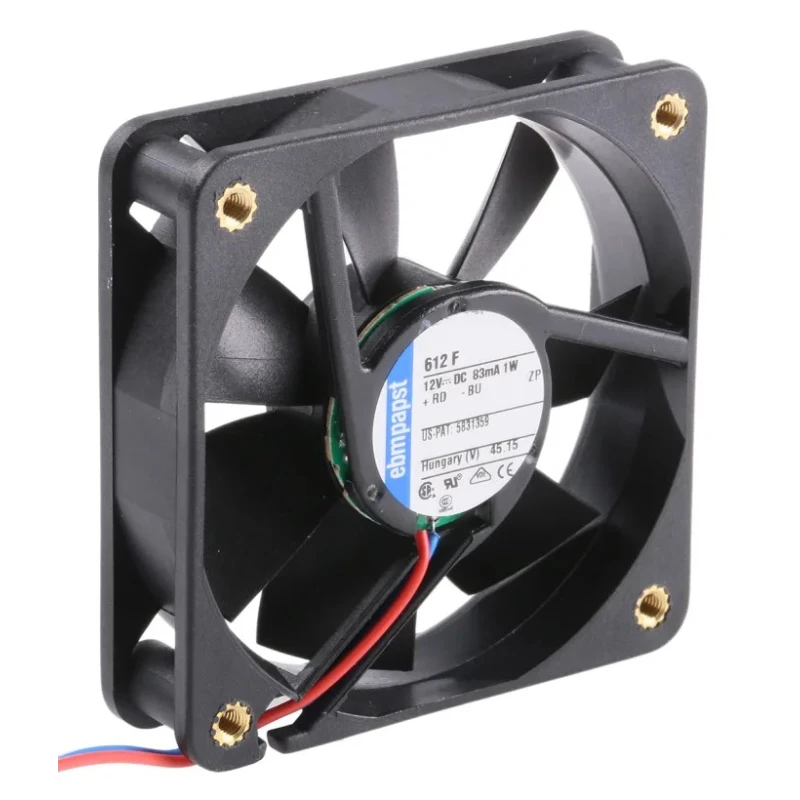 ebm-papst 600 F Series Axial Fan 12V dc 1W 29 m³/h Air Flow 3900rpm Sleeve Bearing IP20 