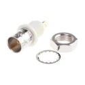 Amphenol RF BNC Series Coaxial Connector Panel Mount Female, 75 Ω, Straight Body Nickel Plated Solder B6651B1-NNYL3G-75