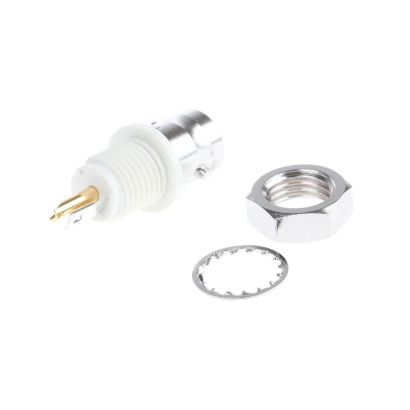 Amphenol RF BNC Series Coaxial Connector Panel Mount Female, 75 Ω, Straight Body Nickel Plated Solder B6651B1-NNYL3G-75