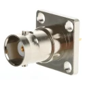 Amphenol RF BNC Series Coaxial Connector Flange Female BNC, 50 Ω, Straight Body Solder B6551A1-NT3G-50