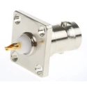 Amphenol RF BNC Series Coaxial Connector Flange Female BNC, 50 Ω, Straight Body Solder B6551A1-NT3G-50