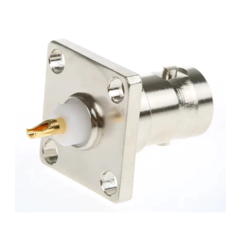Amphenol RF BNC Series Coaxial Connector Flange Female BNC, 50 Ω, Straight Body Solder B6551A1-NT3G-50