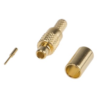 Amphenol RF MMCX Series Coaxial Connector Cable Male MCX, 50 Ω, Straight Body Crimp MMCX1121A1-3GT30G-5-50