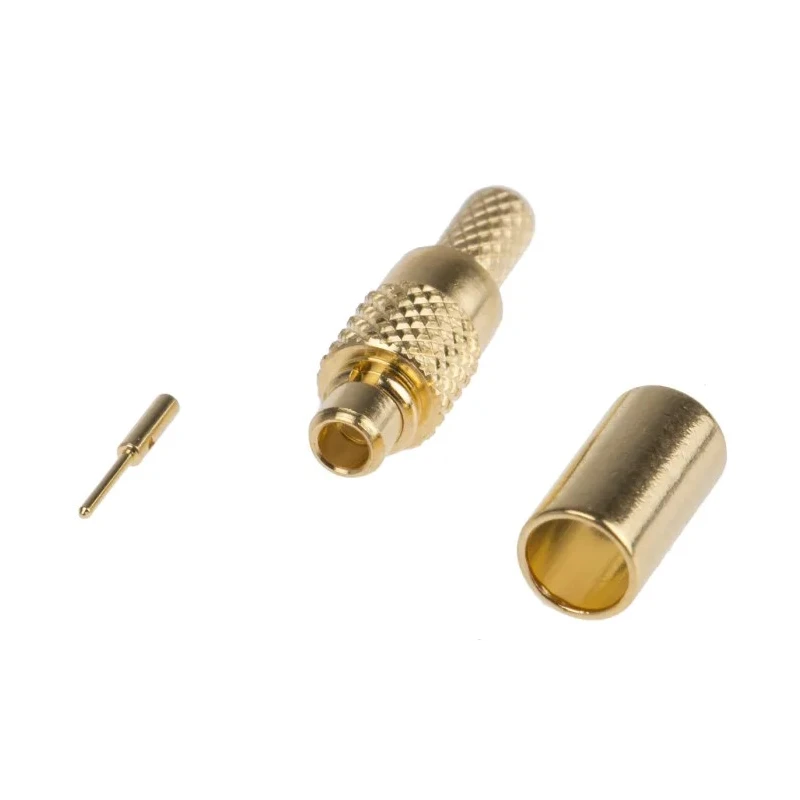 Amphenol RF MMCX Series Coaxial Connector Cable Male MCX, 50 Ω, Straight Body Crimp MMCX1121A1-3GT30G-5-50
