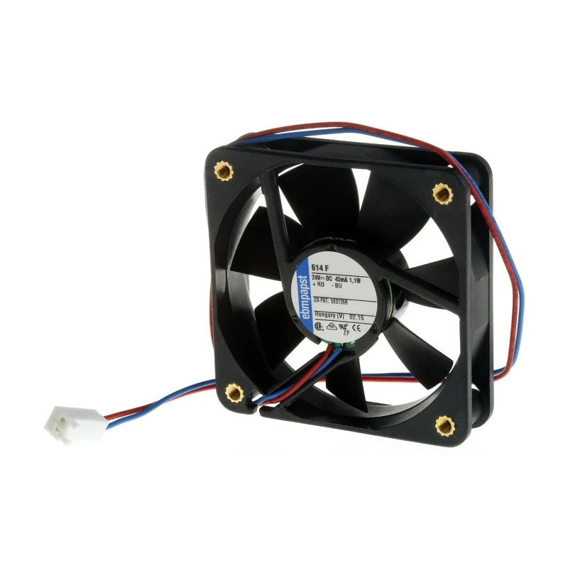 ebm-papst 600 F Series Compact DC Axial Fan 24V dc 1.1 W 45 mA IP20 60 mm Square Frame 