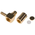 Amphenol RF MMCX Series Coaxial Connector Cable Male MCX, 50 Ω, Right Angle Body Crimp MMCX1112A1-3GT30G-14-50