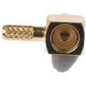 Amphenol RF MMCX Series Coaxial Connector Cable Male MCX, 50 Ω, Right Angle Body Crimp MMCX1112A1-3GT30G-14-50