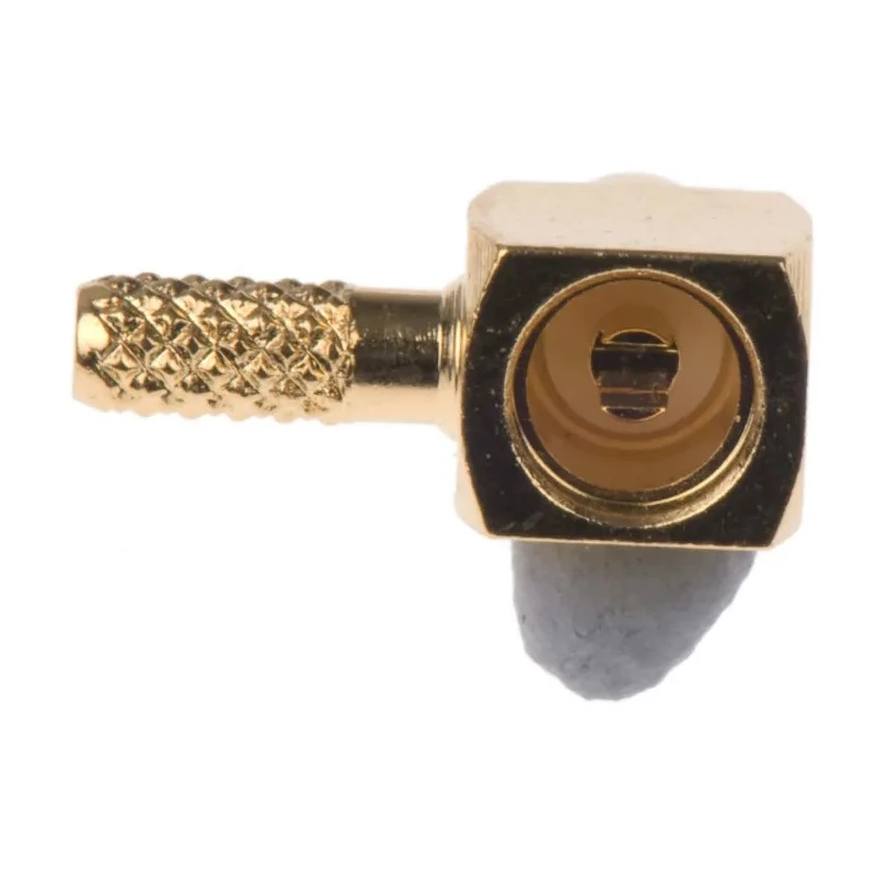 Amphenol RF MMCX Series Coaxial Connector Cable Male MCX, 50 Ω, Right Angle Body Crimp MMCX1112A1-3GT30G-14-50