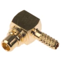 Amphenol RF MMCX Series Coaxial Connector Cable Male MCX, 50 Ω, Right Angle Body Crimp MMCX1112A1-3GT30G-14-50
