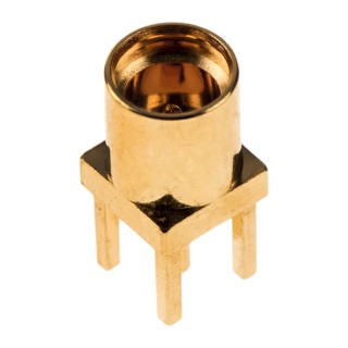 Amphenol RF MMCX Series Coaxial Connector Through Hole Female MCX, 50 Ω, Straight Body Solder MMCX6251N1-3GT30G-50