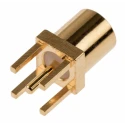 Amphenol RF MMCX Series Coaxial Connector Through Hole Female MCX, 50 Ω, Straight Body Solder MMCX6251N1-3GT30G-50