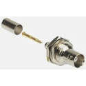 Amphenol RF BNC Series Coaxial Connector Panel Mount Female 50 Ω Straight Body Crimp B6421A1-NT3G-1-50