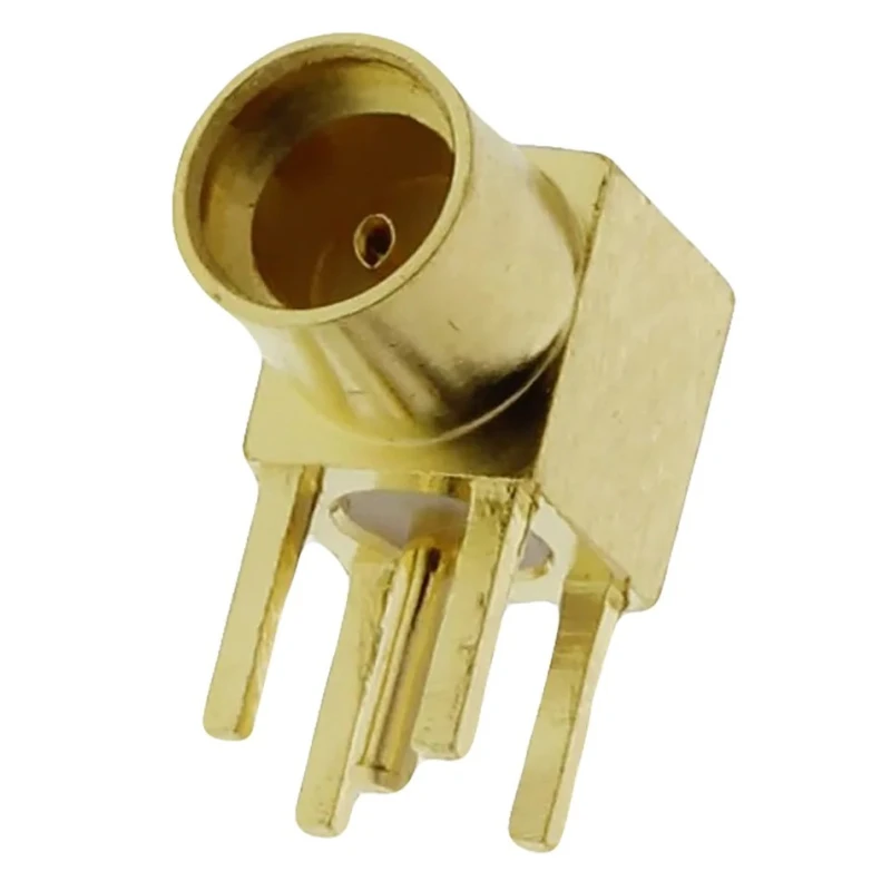 Amphenol RF MMCX Series Coaxial Connector Through Hole Female MCX 50 Ω Right Angle Body Solder MMCX6252N1-3GT30G-50