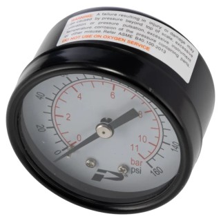 RS PRO 50 mm Steel Case Back Entry Pressure Gauge BSP 1/8 in Connection 160psi 235-1295