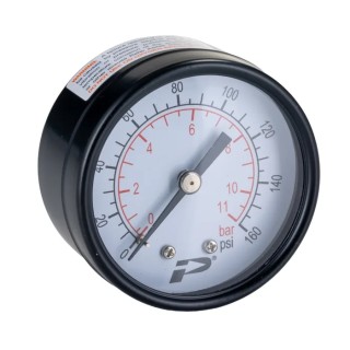 RS PRO 50 mm Steel Case Back Entry BSP 1/4 in Pressure Gauge 160 psi 235-1296