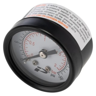 RS PRO Steel Case 40 mm Dial Dual Scale BSP 1/8 inch BSP 1/8 inch Pressure Gauge 0 to 30 psi 235-1289