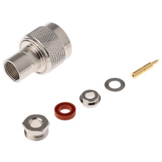 Radiall Amphenol RF N Type Series Coaxial Connector Cable Male N Connector, 50 Ω, Straight Body Solder N1141A1-NT3G-1-50
