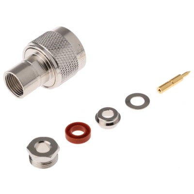 Radiall Amphenol RF N Type Series Coaxial Connector Cable Male N Connector, 50 Ω, Straight Body Solder N1141A1-NT3G-1-50