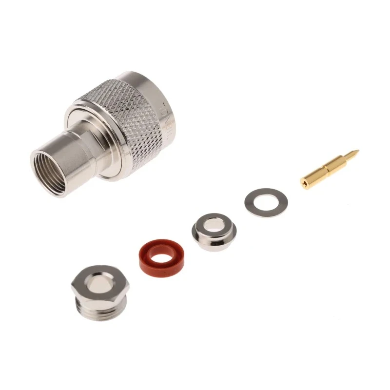 Radiall Amphenol RF N Type Series Coaxial Connector Cable Male N Connector, 50 Ω, Straight Body Solder N1141A1-NT3G-1-50