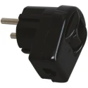 Kopp Black Cable Mount 2P Straight Mains Connector 10A 250V IP20 IP20