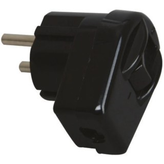 Kopp Black Cable Mount 2P Straight Mains Connector 10A 250V IP20 IP20
