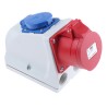Kopp Industrial Socket Wall Mount Rated 16A 250V IP44, 2 Sockets, 5-Pole Configuration IP44