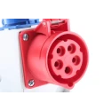 Kopp Industrial Socket Wall Mount Rated 16A 250V IP44, 2 Sockets, 5-Pole Configuration IP44