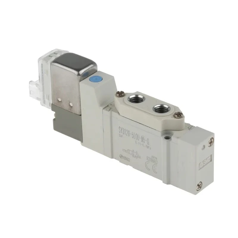 SMC Pneumatic Solenoid Valve, 5 Ports, Metric M5 Port Size, 24V DC, Die Cast Zinc Body SY3120-5LOU-M5-Q