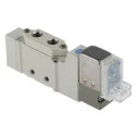 SMC Pneumatic Solenoid Valve, 5 Ports, Metric M5 Port Size, 24V DC, Die Cast Zinc Body SY3120-5LOU-M5-Q