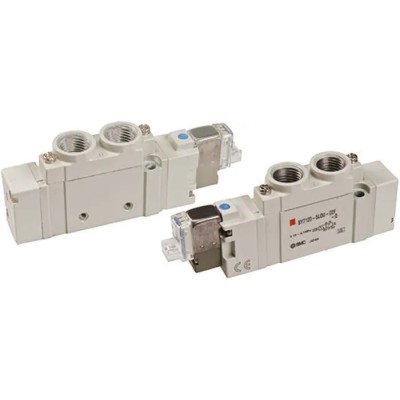 SMC Pneumatic Solenoid Valve, 5 Ports, Port Size G 1/4, Voltage 24V dc,  SY7000