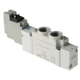 SMC Pneumatic Solenoid Valve 5-Port, 5/2 Function, 24V DC, Die Cast Aluminium Body, G 1/4 Port SY7000