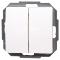 Kopp Palisander Braun Rosewood Brown, Arctic White Double Change-Over Push Button Light Switch 10A, 250V 650502062