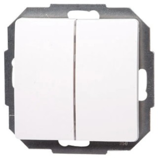 Kopp Palisander Braun Rosewood Brown, Arctic White Double Change-Over Push Button Light Switch 10A, 250V 650502062