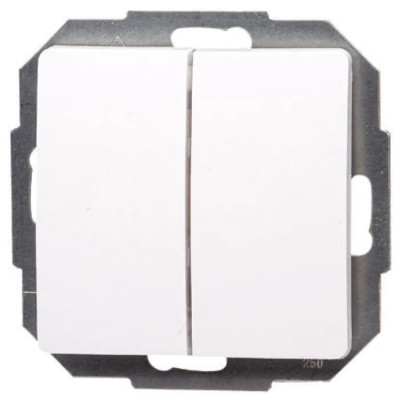 Kopp Palisander Braun Rosewood Brown, Arctic White Double Change-Over Push Button Light Switch 10A, 250V 650502062