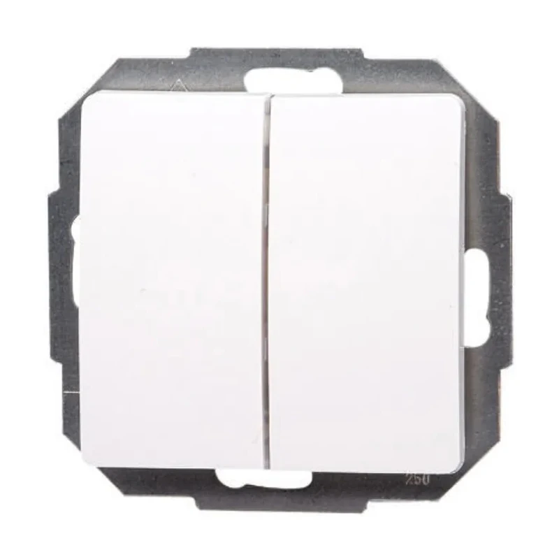Kopp Palisander Braun Rosewood Brown, Arctic White Double Change-Over Push Button Light Switch 10A, 250V 650502062