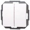 Kopp Palisander Braun Rosewood Brown, Arctic White Double Change-Over Push Button Light Switch 10A, 250V 650502062