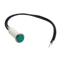 Arcolectric (Bulgin) Ltd 0067 Series Green Panel Mount Indicator, 230V AC, Lead Wire Termination, Prominent L006700NAM