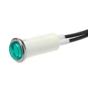 Arcolectric (Bulgin) Ltd 0067 Series Green Panel Mount Indicator, 230V AC, Lead Wire Termination, Prominent L006700NAM