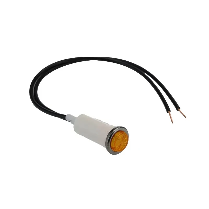 Arcolectric (Bulgin) Ltd 0067 Series Orange Panel Mount Indicator, 230V AC, Lead Wire Termination, Prominent Bezel L006700NAF
