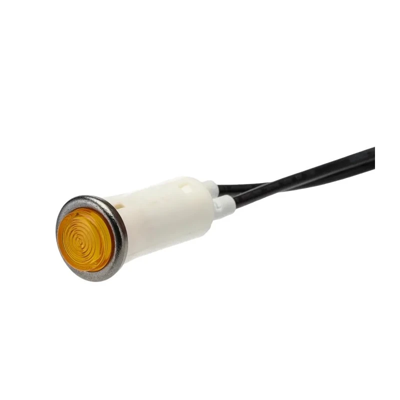 Arcolectric (Bulgin) Ltd 0067 Series Orange Panel Mount Indicator, 230V AC, Lead Wire Termination, Prominent Bezel L006700NAF