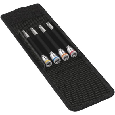 Wera Hex Torx Screwdriver Bit Set 4 Pieces Chrome Vanadium Steel 100mm Length 05003375001