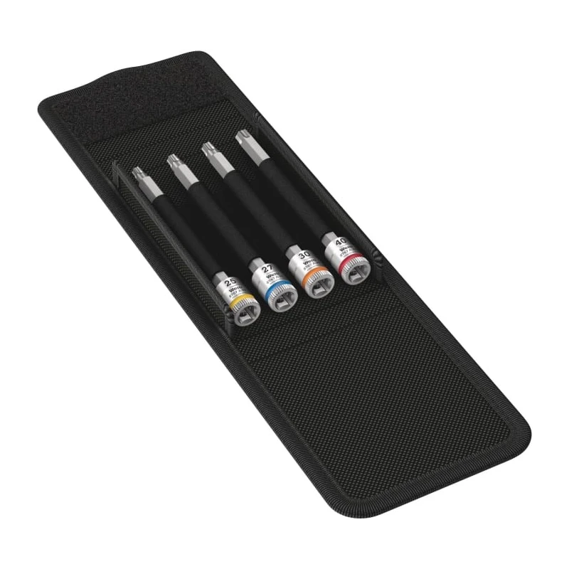 Wera Hex Torx Screwdriver Bit Set 4 Pieces Chrome Vanadium Steel 100mm Length 05003375001