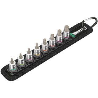 Wera Hex Screwdriver Bit Set 1/4 inch Drive, Chrome Vanadium Steel, 8 Pieces Zyklop 05003881001