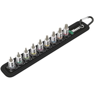 Wera Torx Screwdriver Bit Set 1/4 in Drive Chrome Vanadium Steel 9 Pieces 265mm Overall Length 05003882001