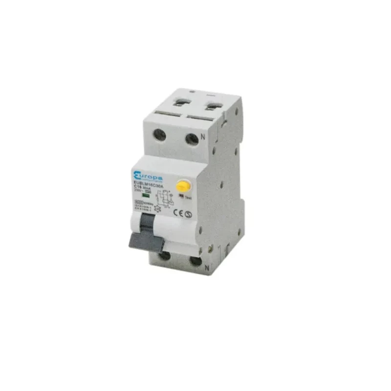 Europa Residual Current Circuit Breaker with Overload Protection, 16A Current Rating, 2-Pole, 30 mA Trip EUBLMC16C30A