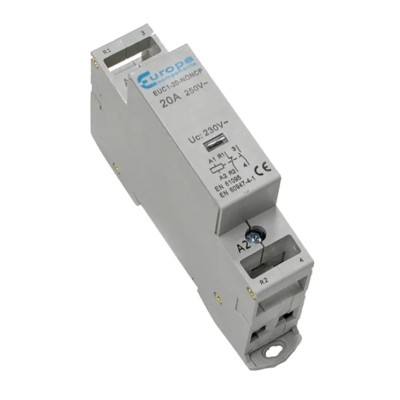 Europa Contactor, 230V AC Coil, 2-Pole, 20 A, 4 kW, 1 NO/1 NC Auxiliary Contacts EUC1-20-NONCP